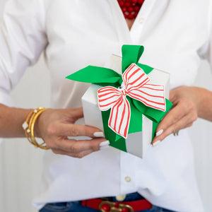 Red Striped Bow Die-Cut Gift Tags - 8 per package
