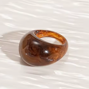 Gummy Transparent Resin Dome Ring | Coffee