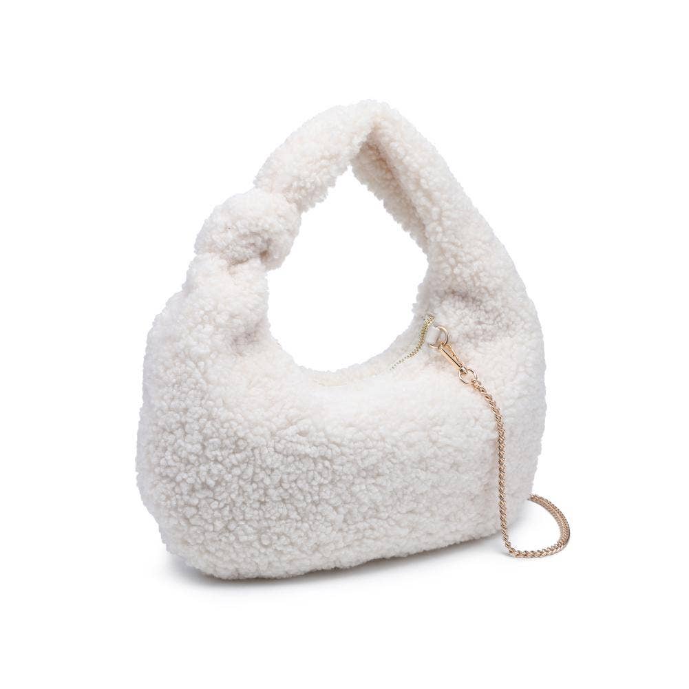 Charlene Sherpa Shearling Shoulder Bag: Tan