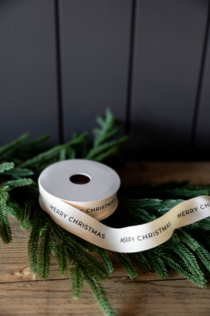 Ribbon Merry Christmas Holiday Decor: Medium