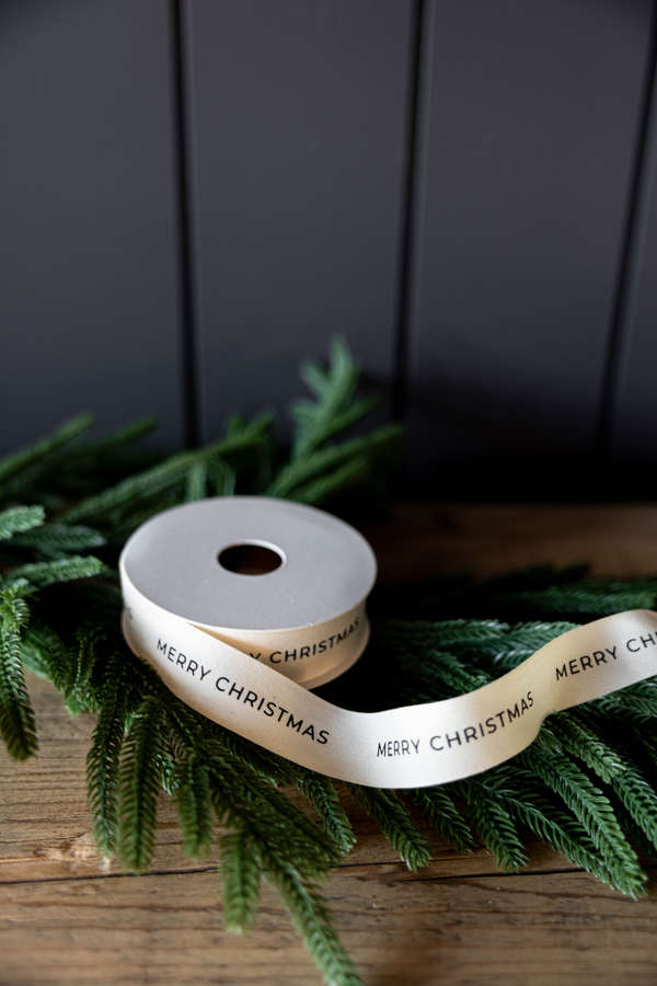 Ribbon Merry Christmas Holiday Decor: Medium