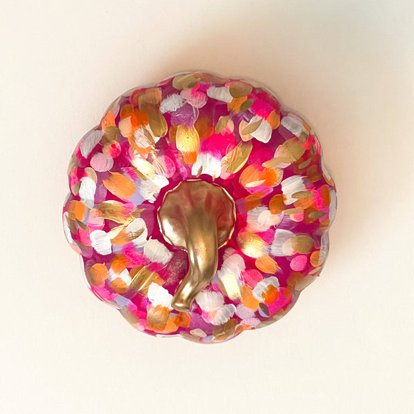 Large Pink Abstract Pumpkin|Jessica Reynolds Art