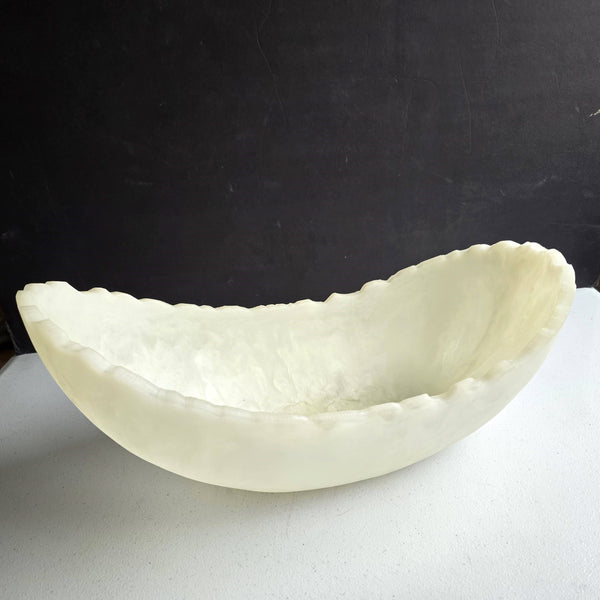 Medium Resin Trough - Entryway Catchall - Decorative Bowl: Ivory