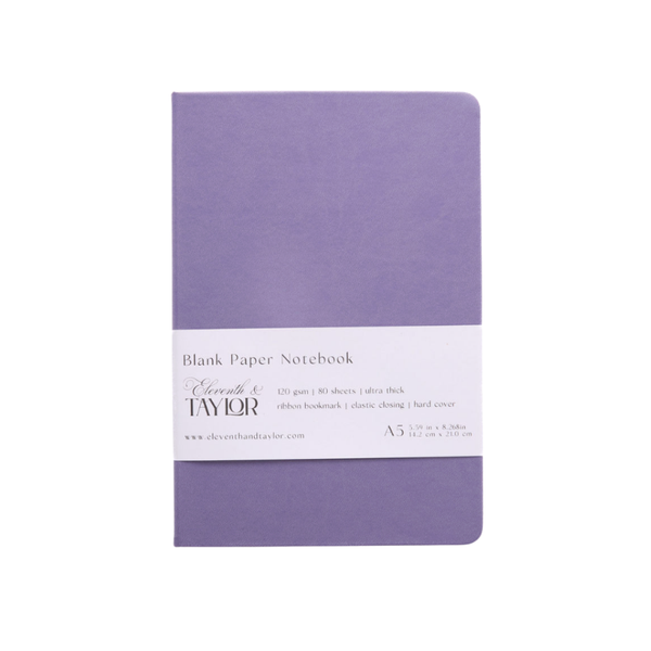 160 Page A5 Blank Journals: 120 GSM Thick Blank Card Stock: Yellow