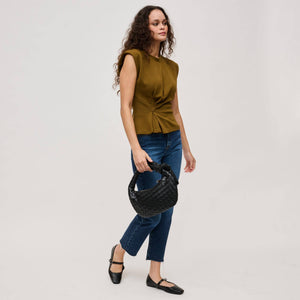 Lizbeth Woven Knot Clutch: Black