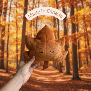 Sleepy Maple Leaf Plush | Rust