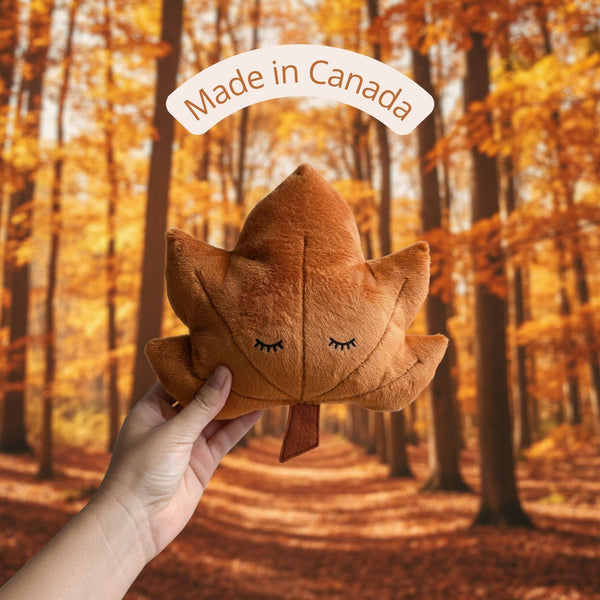 Sleepy Maple Leaf Plush | Rust