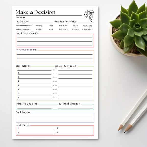 Making A Decision Planner: 50-Page Notepad