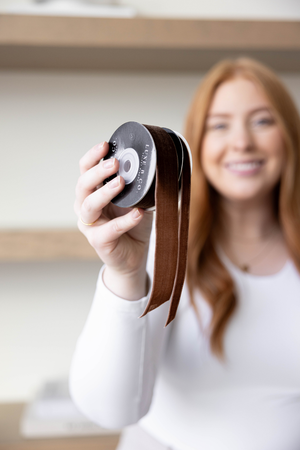 Ribbon Brown Velvet Christmas Decor Luxe B Co.: Medium