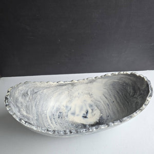 Medium Resin Trough - Entryway Catchall - Decorative Bowl: Ivory