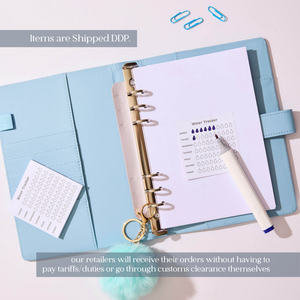 A5 Binder: 6 Hole with Elastic Pen Holder & Magnetic Closure: Marbled Yellow