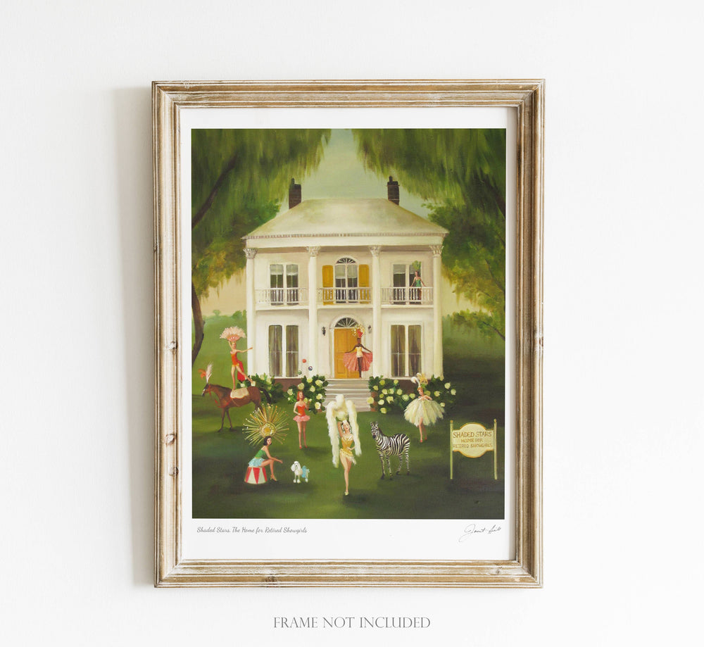 Shaded Stars, The Home For Retired Showgirls ArtPrint 8.5x11 with Frame
