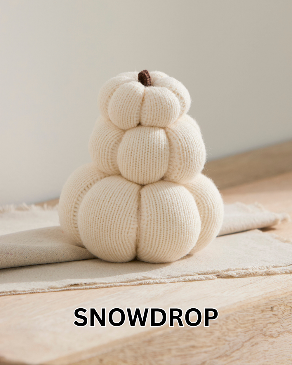 Stacked Set of 3 Cozy Knit Pumpkins | Fall Home Décor