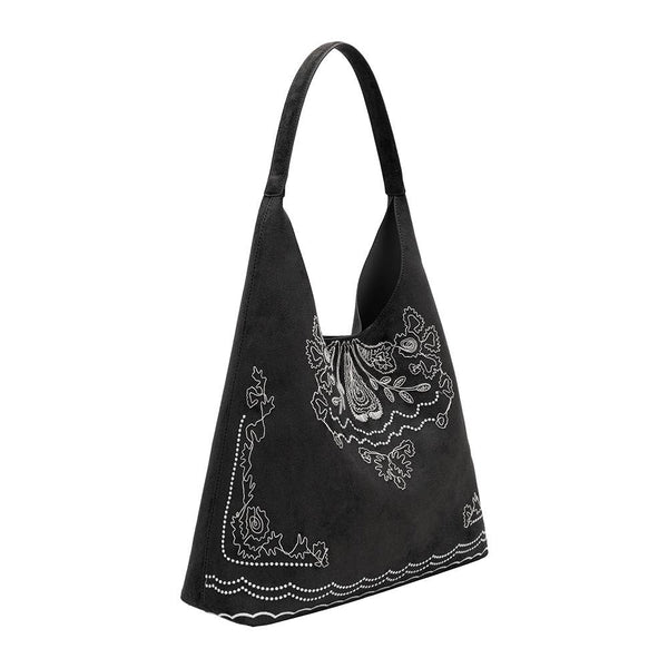 Eunice Black Vegan Suede Tote Bag