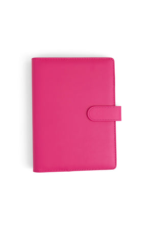 A5 Binder: 6 Hole with Elastic Pen Holder & Magnetic Closure: Marbled Yellow
