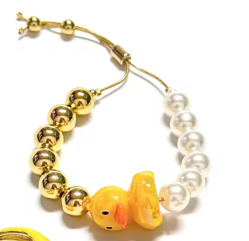 Duckie- Pearl and Bead Sliding Bracelet