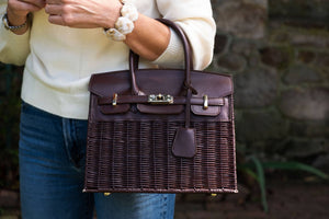 Margo Black or Chocolate Wicker Handbag