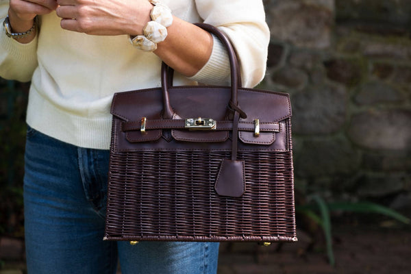 Margo Black or Chocolate Wicker Handbag