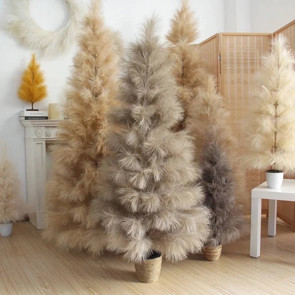 3ft-8ft Luxury Faux Fur Pampas Tree – Boho Decor Best Seller: 4ft