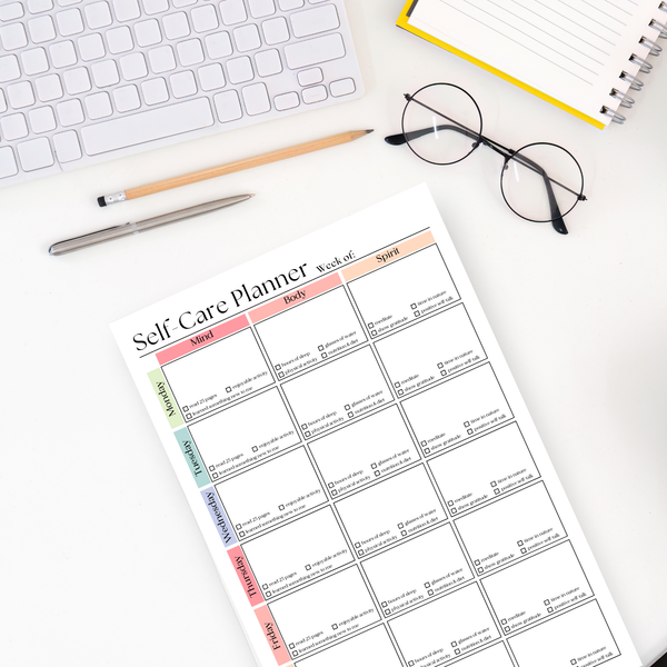 Weekly Self-Care Planner: 50 Page Tear-Off Notepad