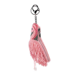 A Leg to Stand On Beaded Flamingo Coin Purse