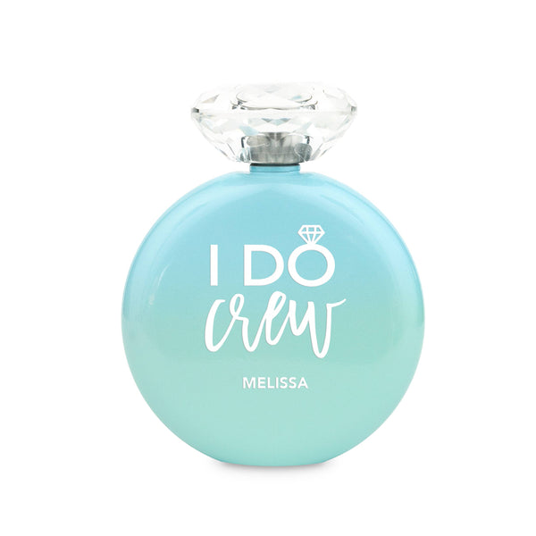 Shimmer-Colored Stainless Steel Hip Flask - I Do Crew: Pastel Pink / Black
