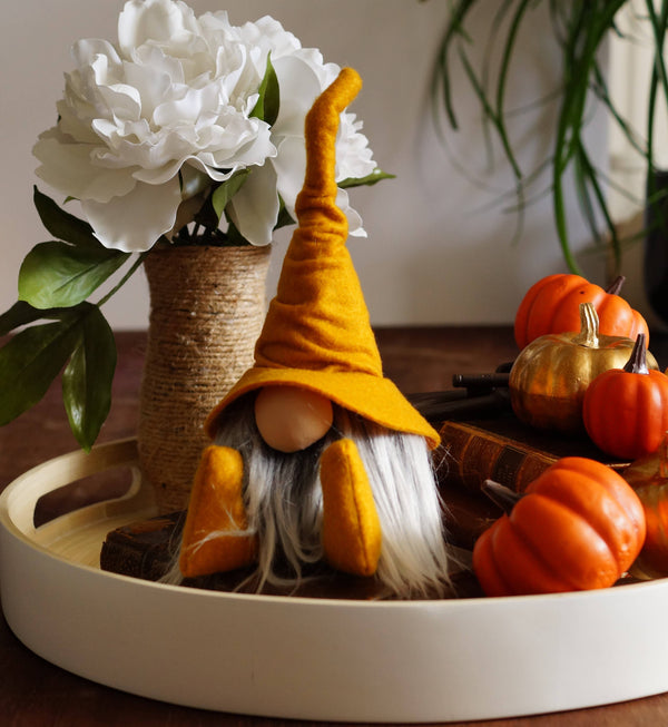 Fall Wizard Gnomes – Gold -Ivory Beard / Large