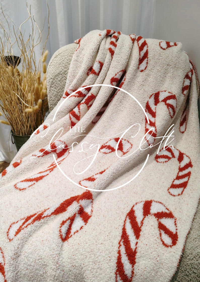 Christmas Luxe Blanket- Candy Cane