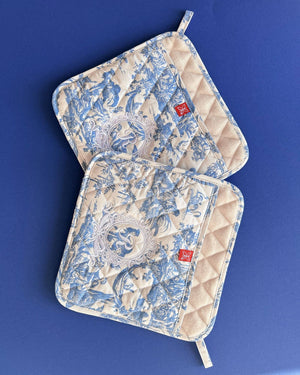 French Toile de Jouy POT HOLDER, each