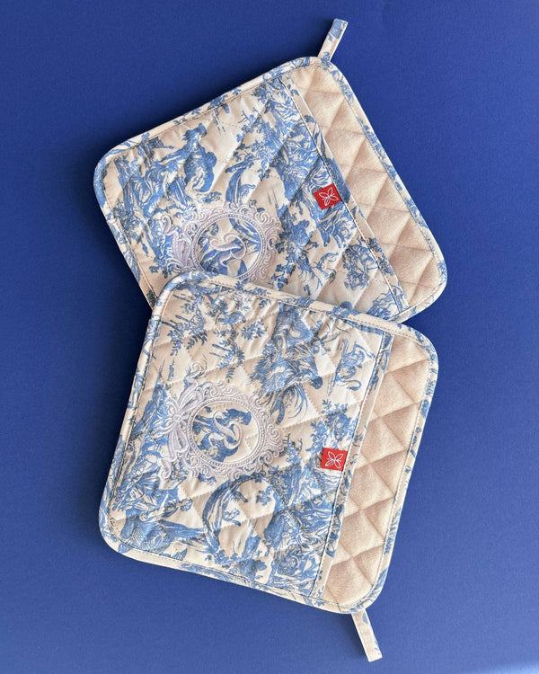 French Toile de Jouy POT HOLDER, each