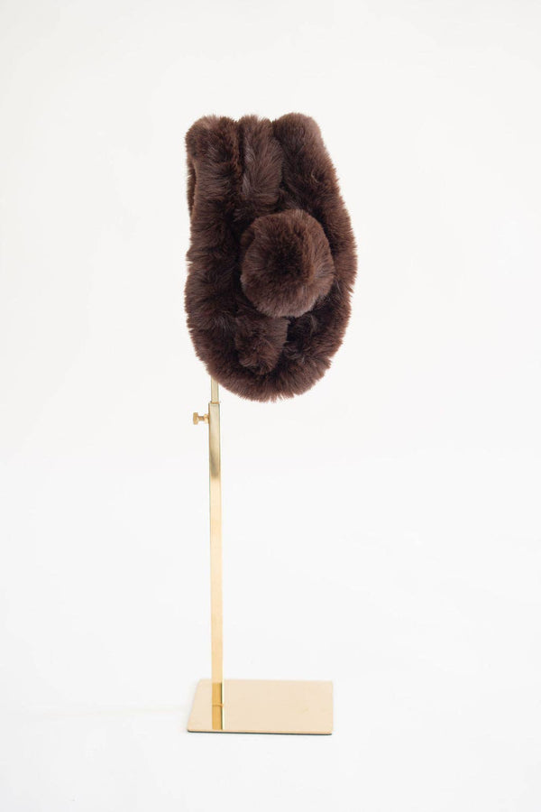 Faux Fur Snood Scarf- WS: Brown or Black