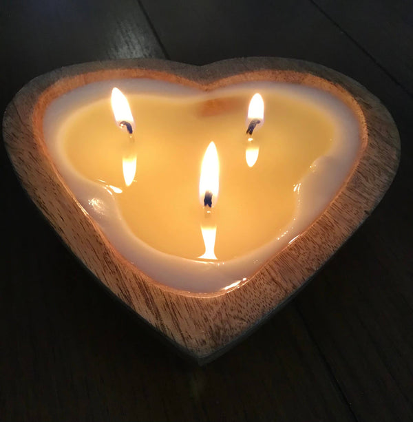 Sweetheart Dough Bowl Candles - Mango Wood: Mimosa