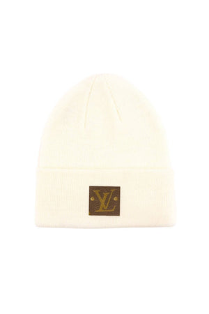 Louis Vuitton Upcycled Beanie – Authentic Patch Burgundy