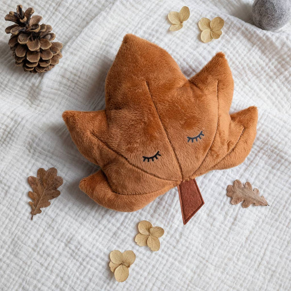 Sleepy Maple Leaf Plush | Rust