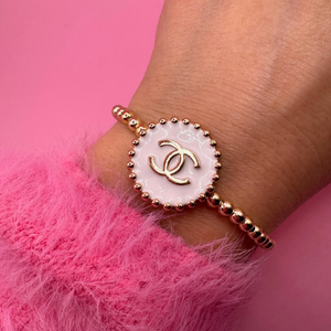 14K GF 4mm Beaded Bracelet: 7"