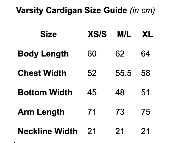 Varsity Heart Cardigan in Pink/White: XS/S