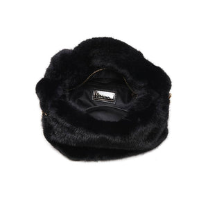 Monica - Faux Fur Crossbody: Black