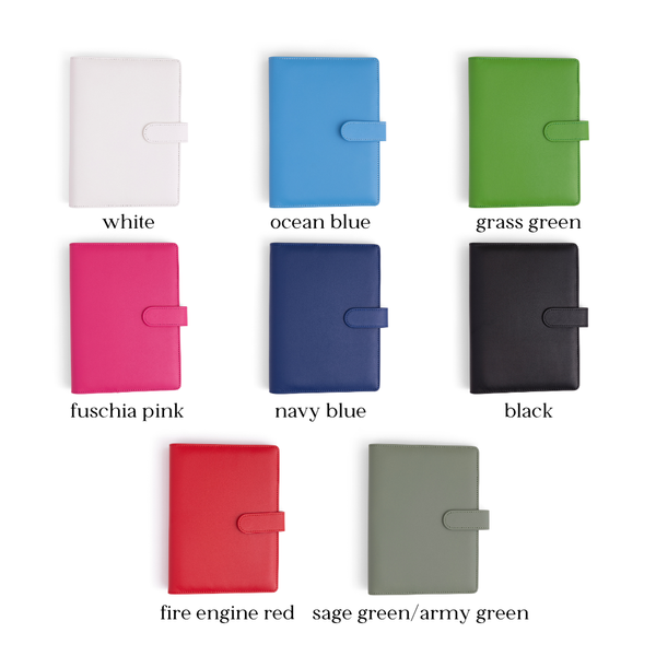 A5 Binder: 6 Hole with Elastic Pen Holder & Magnetic Closure: Yellow
