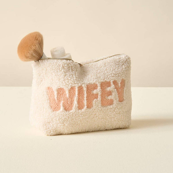 Cream Teddy Pouch - Wifey