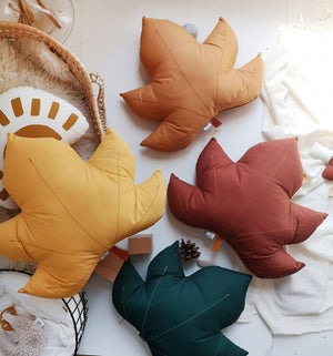 Maple Leaf Pillow | Dark Amber Rust
