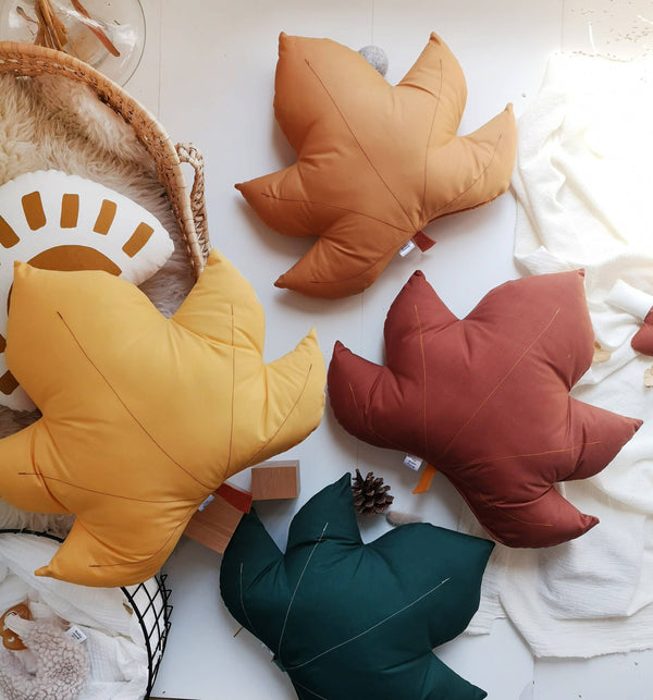 Maple Leaf Pillow | Dark Amber Rust