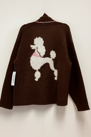 Flat White Signature Poodle Cardigan : One Size