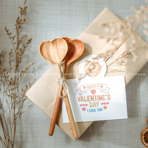 Hand Carved Wood Heart Spoon sets - Made with plus 2 plain - 3 total