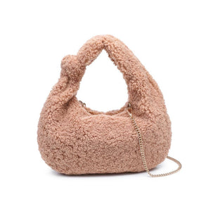 Charlene Sherpa Shearling Shoulder Bag: Tan
