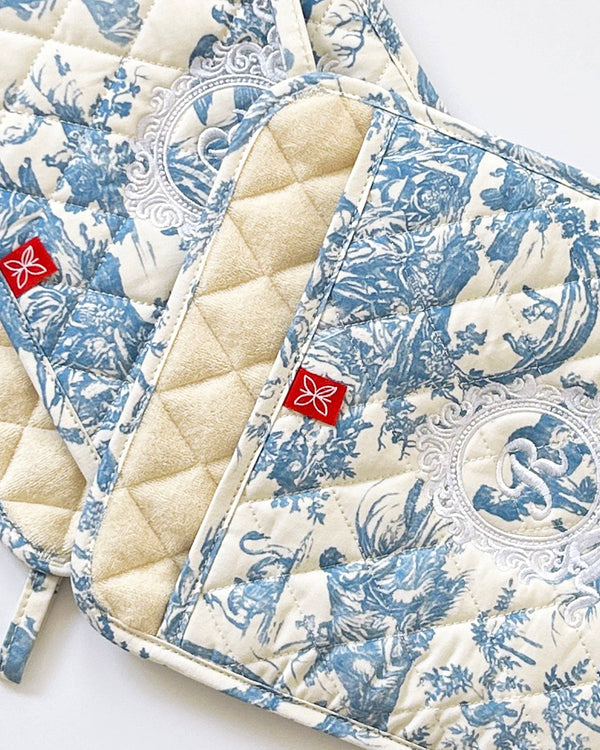 French Toile de Jouy POT HOLDER, each