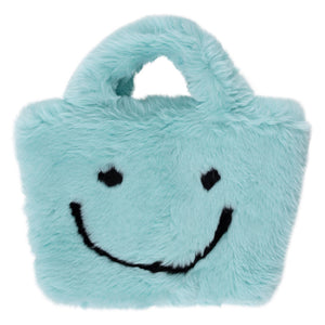 Faux Fur Fuzzy Happy Face Purses Perfect : LAVENDER