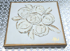 Textured bouquet on canvas  | rose bridal wedding botanical