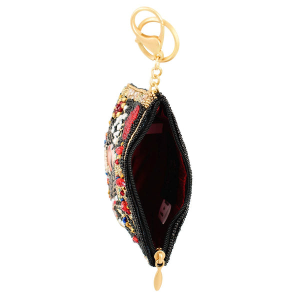 The Queen Playing Card Beaded Coin Purse