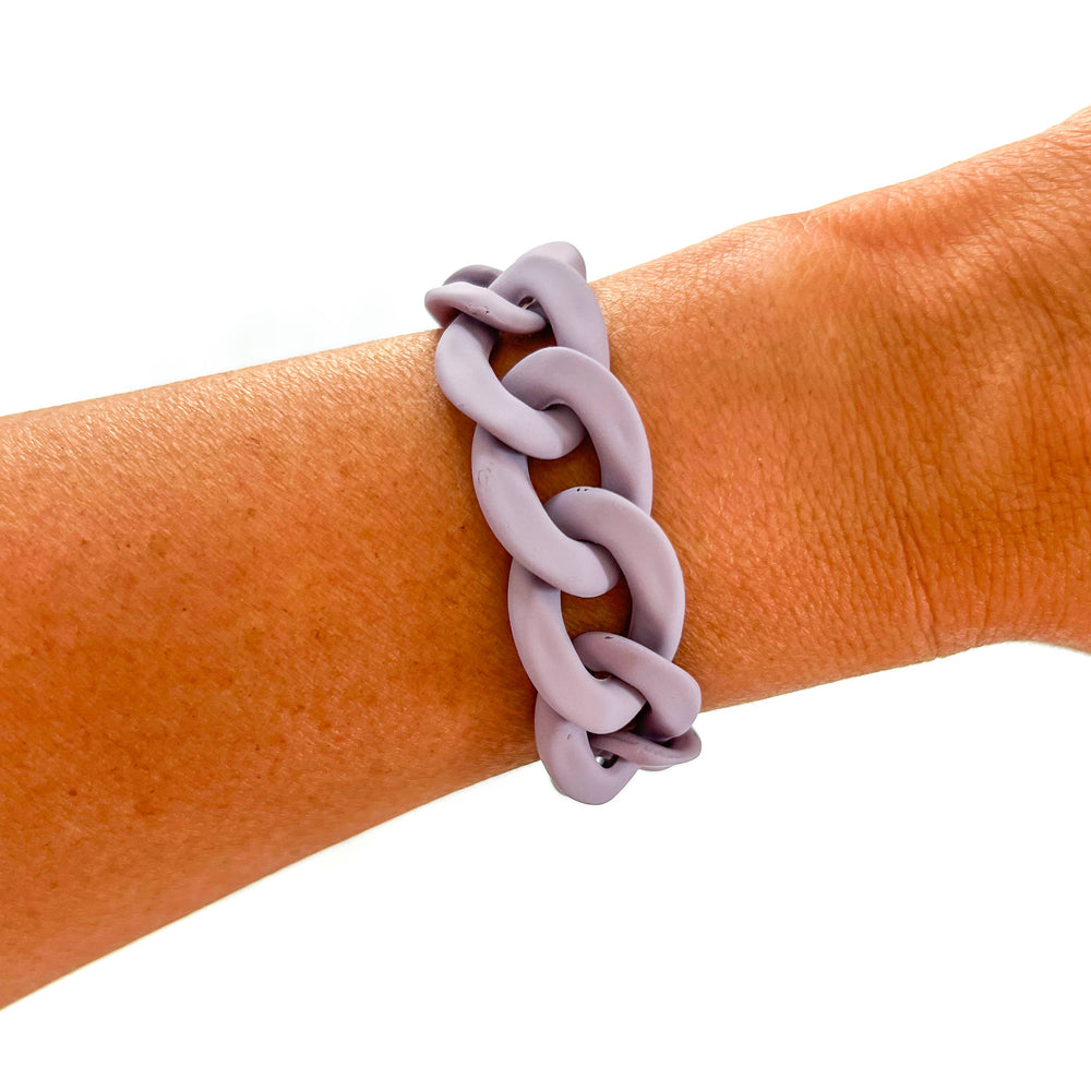All Chunky Acrylic Chain Link Bracelet: Matte Amethyst