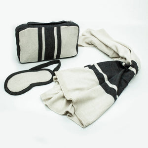 TRAVEL SET GREY/WHITE WOOL